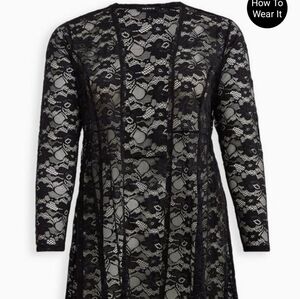 Torrid Black Lace Cardigan